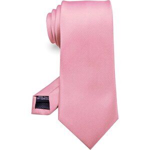 Men's Pink Solid Colour Tie Formal Necktie Imported Silk Blend